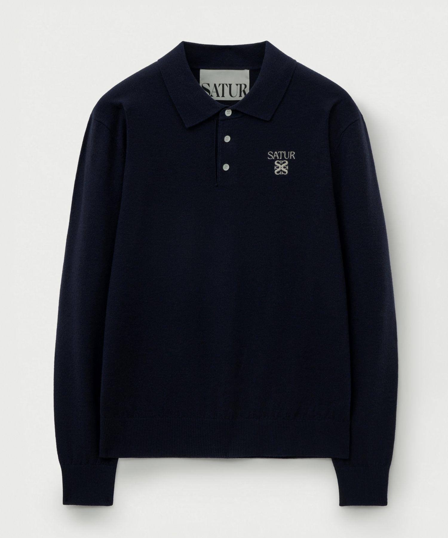 MUSINSA公式 | SATUR ベーシックポロニットネイビー