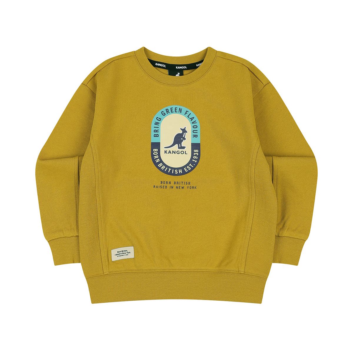 캉골키즈(KANGOL KIDS) 뉴 그래픽 스웻셔츠 RC 0104 머스타드