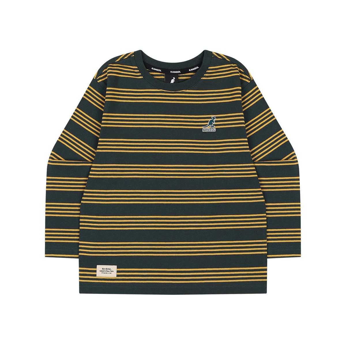 캉골키즈(KANGOL KIDS) 롱 슬리브 뉴 스트라이프 티셔츠 RC 0106 그린