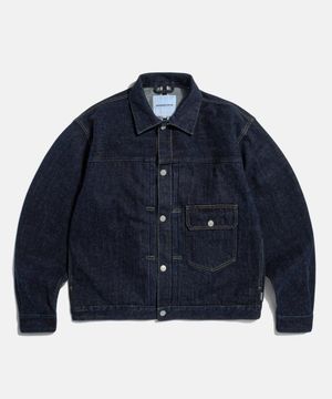 Type 1 Selvedge Denim Trucker Jacket Dark Indigo