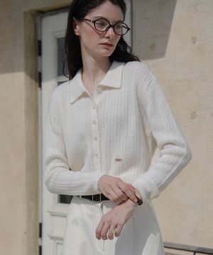 Pastel Collar Knit Cardigan [Ivory]