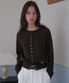 Signiture Pearl Button Cardigan [Brown]