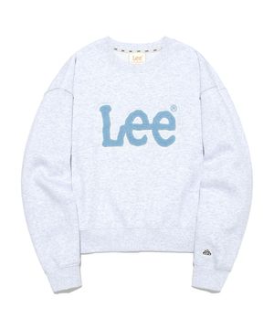 우먼 빅 트위치 부클 기모 맨투맨 라이트그레이