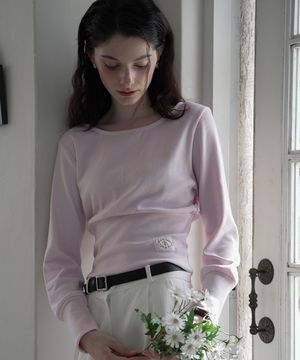 Slim U-neck Long Sleeve [Pink]
