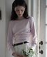 Slim U-neck Long Sleeve [Pink]