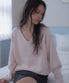 Classic V-neck Knit [Pink]