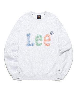 스티치 빈티지 로고 맨투맨 라이트그레이