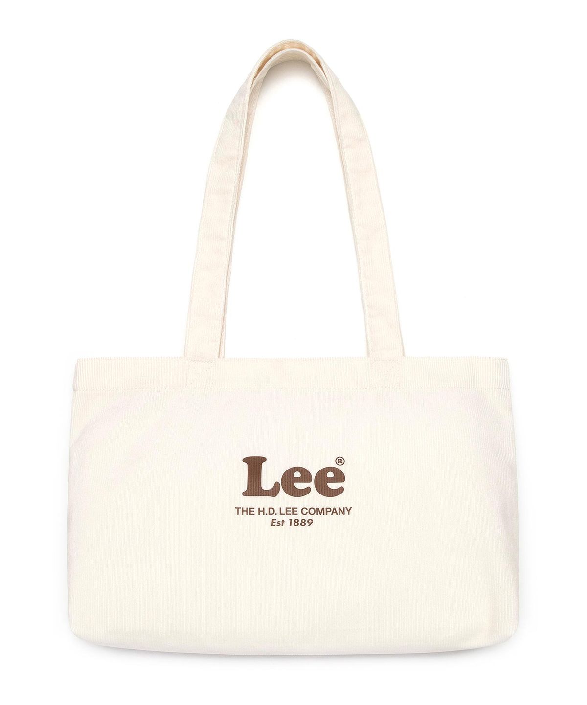 리(LEE) 빈티지 로고 코듀로이 에코백 아이보리