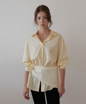 [스크런치 SET] 플로우 루즈핏 셔츠_Butter