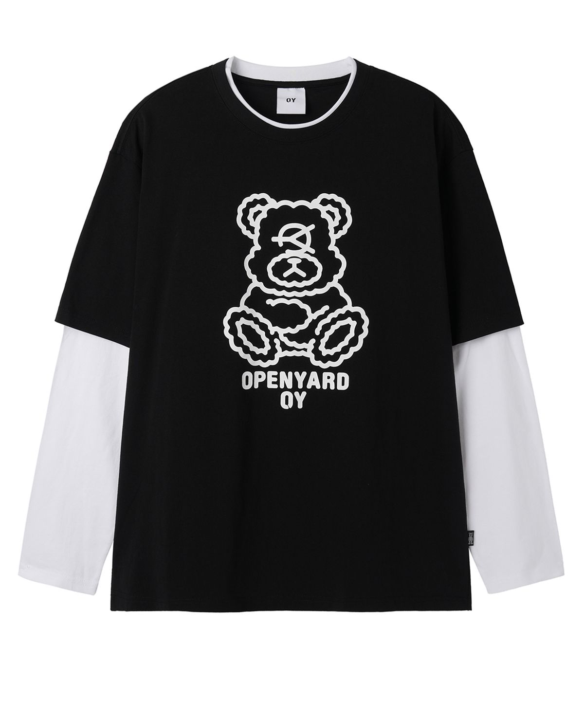 오픈야드(오와이)(OPENYARD(OY)) DOLLY LAYERED L/S TEE - BLACK