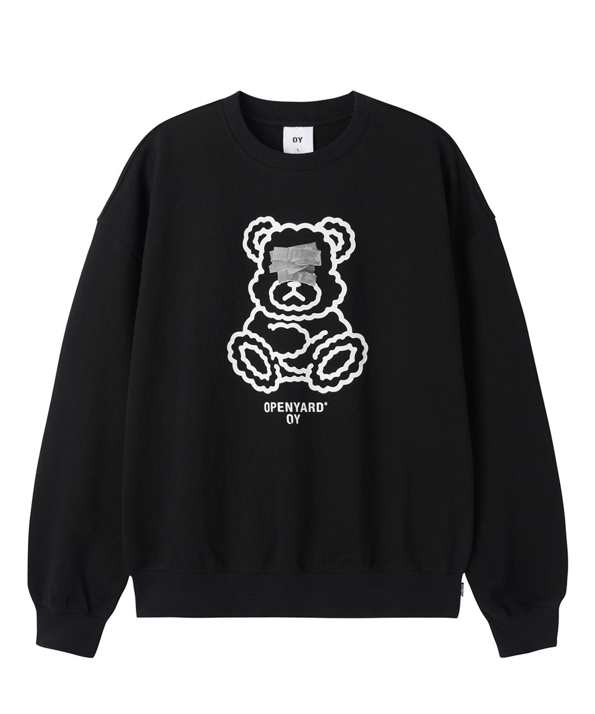 오픈야드(오와이)(OPENYARD(OY)) TAPE DOLLY CREWNECK - BLACK