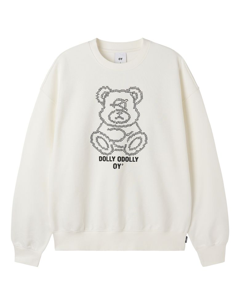 STITCHED DOLLY CREWNECK - WHITE