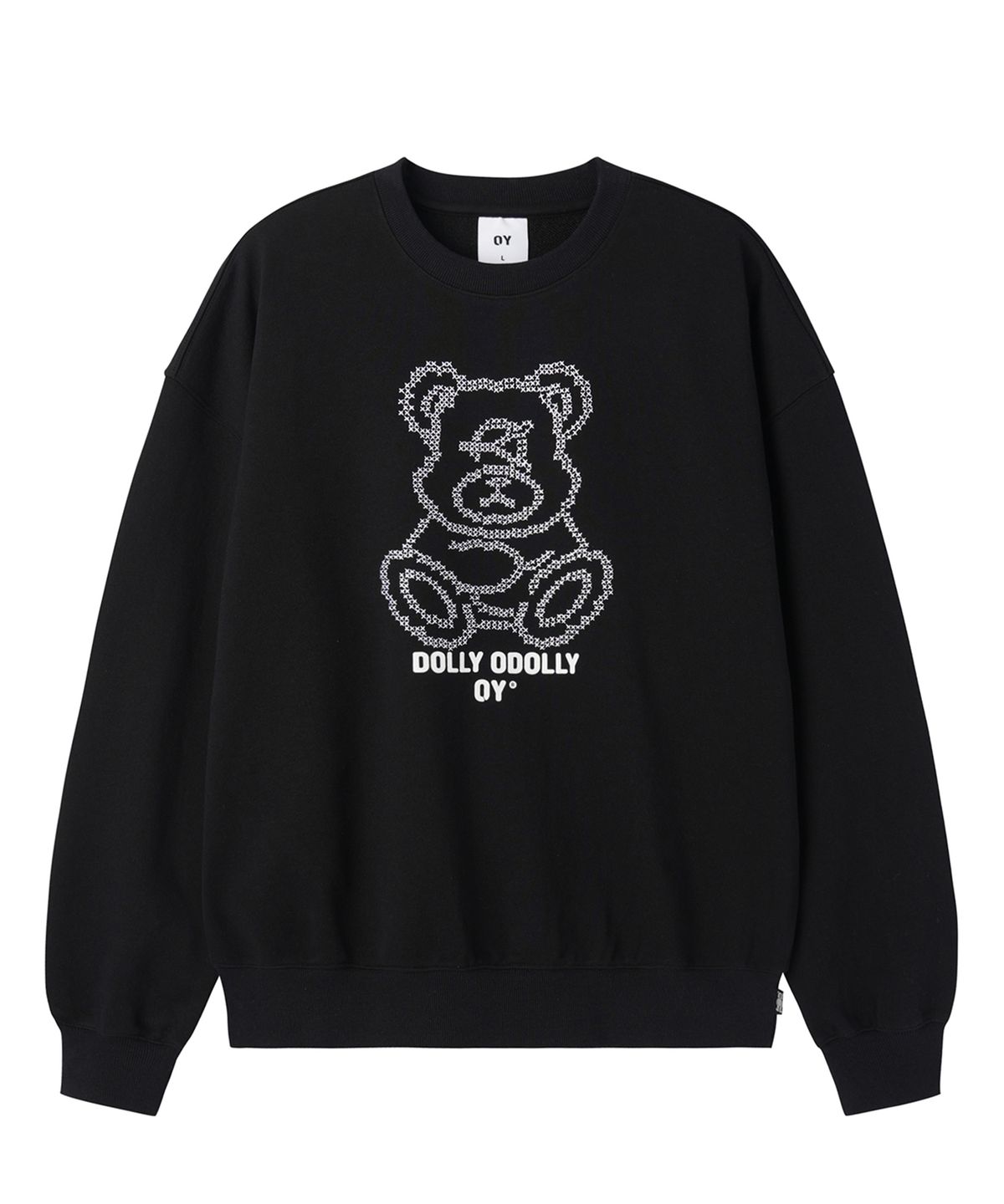 오픈야드(오와이)(OPENYARD(OY)) STITCHED DOLLY CREWNECK - BLACK