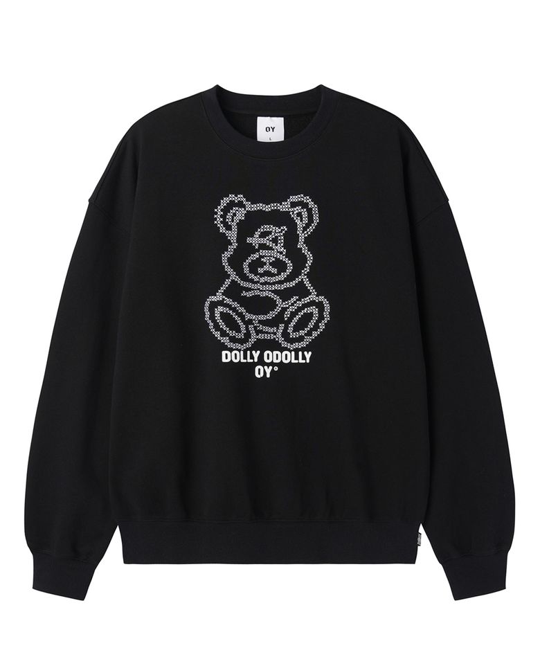 STITCHED DOLLY CREWNECK - BLACK