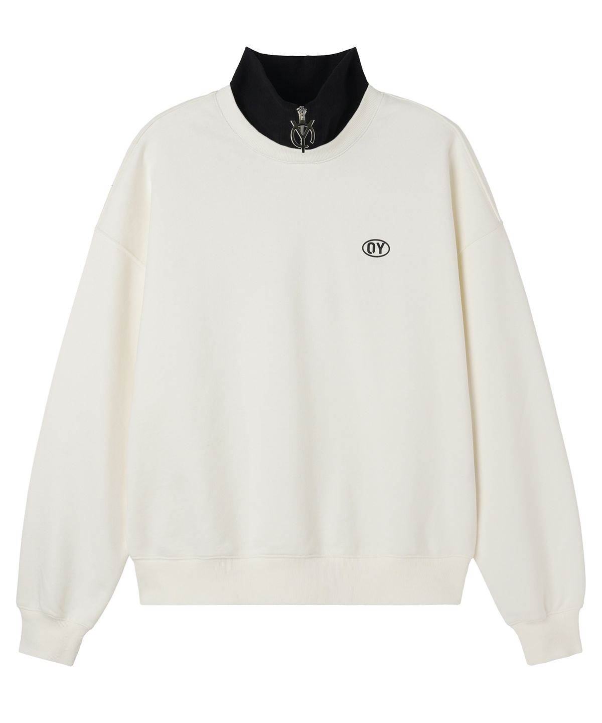 오픈야드(오와이)(OPENYARD(OY)) LOGO ZIPPER SWEATSHIRT - WHITE