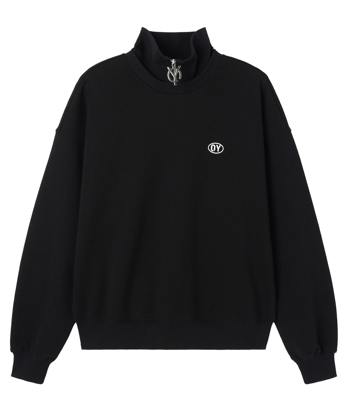 오픈야드(오와이)(OPENYARD(OY)) LOGO ZIPPER SWEATSHIRT - BLACK