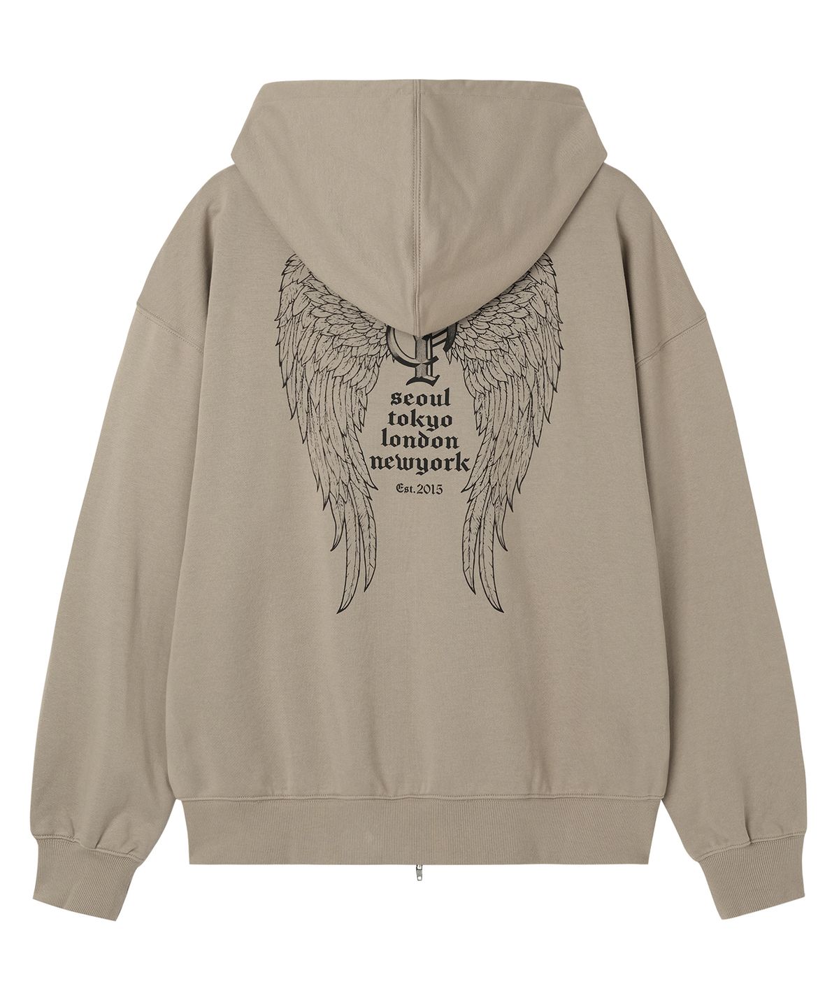 오픈야드(오와이)(OPENYARD(OY)) HOLY WINGS HOODIE ZIP UP - SANDBEIGE