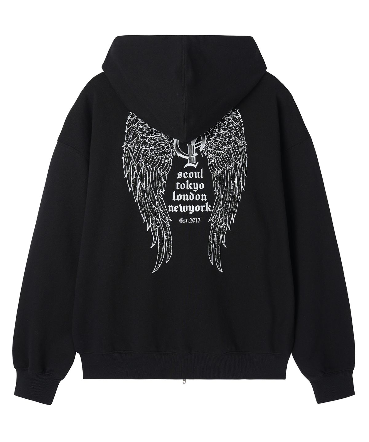 오픈야드(오와이)(OPENYARD(OY)) HOLY WINGS HOODIE ZIP UP - BLACK