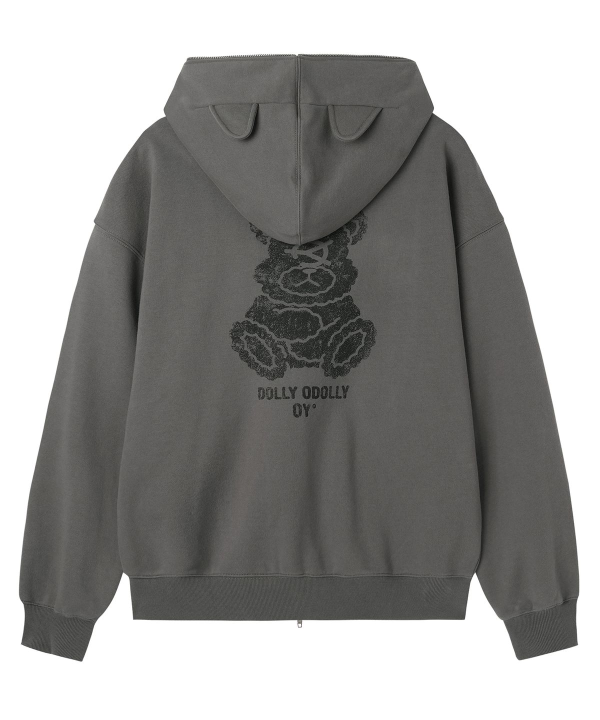 오픈야드(오와이)(OPENYARD(OY)) FADED DOLLY MASK HOODIE ZIP UP - DARK GREY