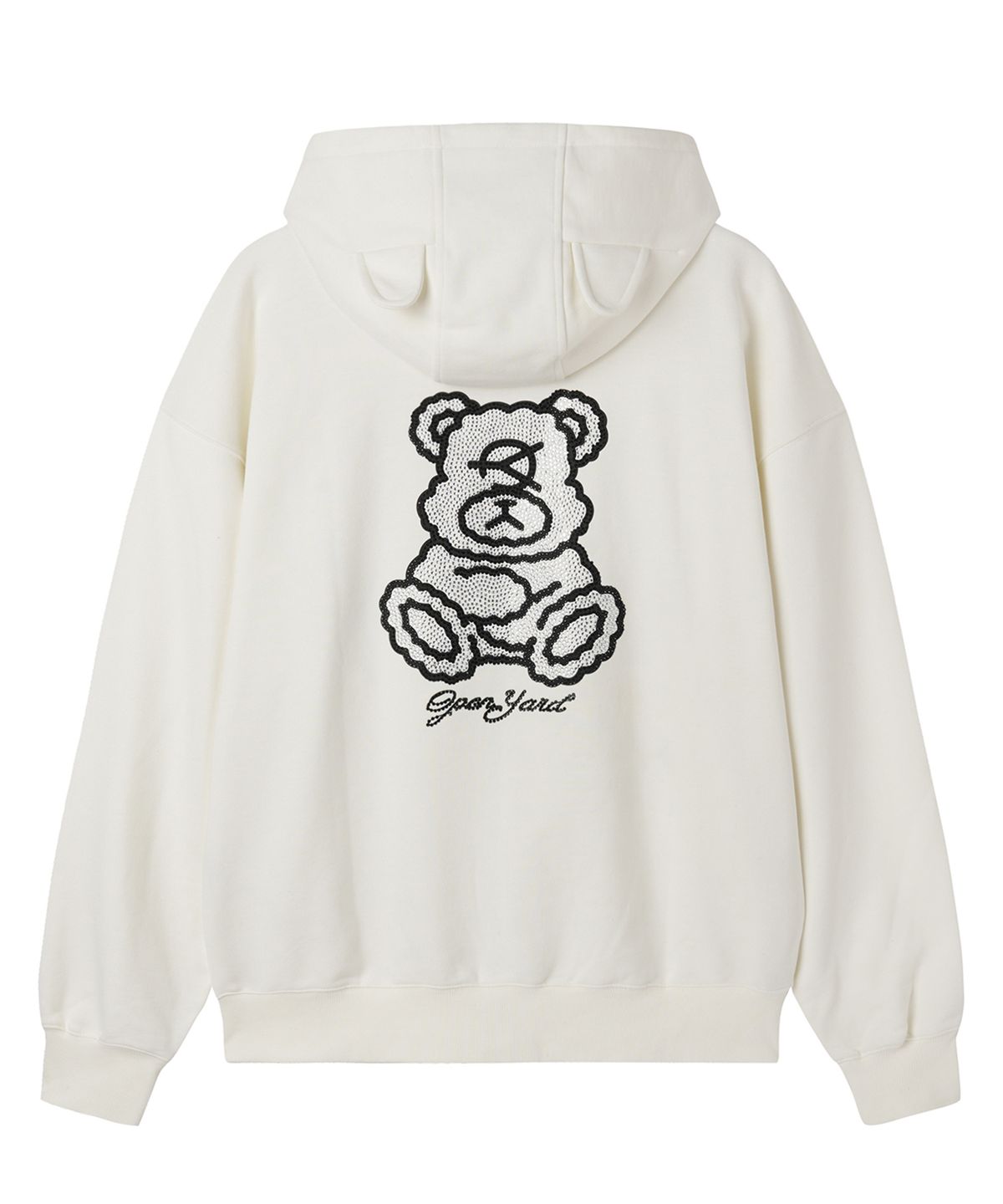 오픈야드(오와이)(OPENYARD(OY)) DOLLY STONE EAR HOODIE ZIP UP - WHITE