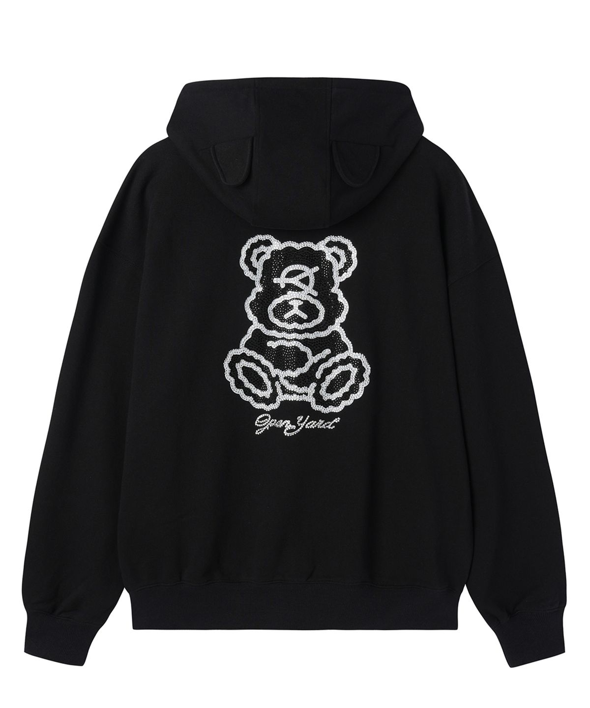 오픈야드(오와이)(OPENYARD(OY)) DOLLY STONE EAR HOODIE ZIP UP - BLACK