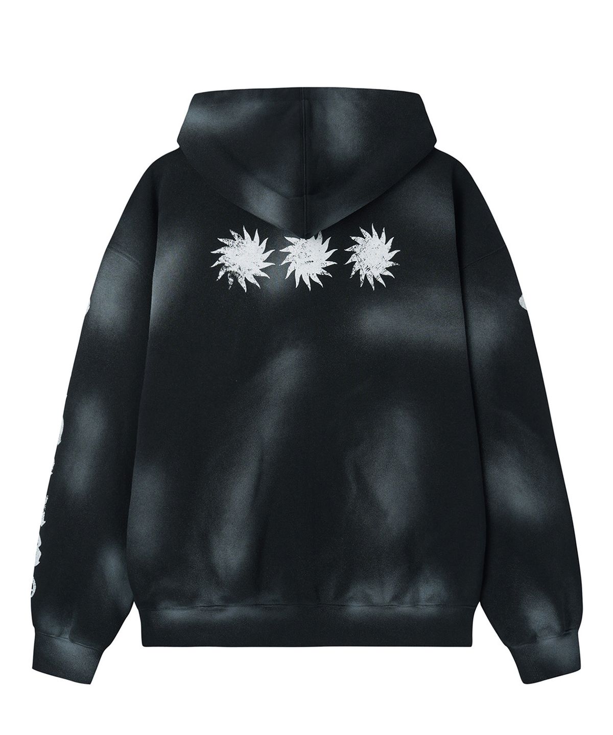 오픈야드(오와이)(OPENYARD(OY)) DIRTY SPRAY EFFECT HOODIE ZIP UP - BLACK