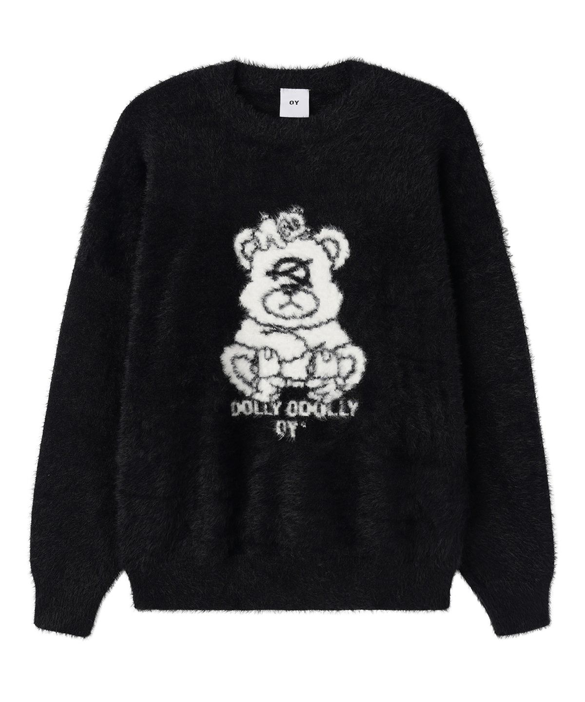 오픈야드(오와이)(OPENYARD(OY)) MULTI DOLLY HAIRY KNIT - BLACK