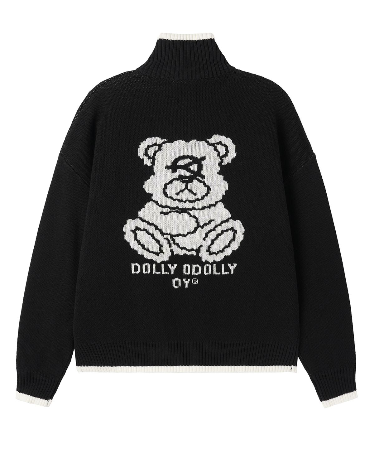 오픈야드(오와이)(OPENYARD(OY)) DOLLY KNIT ZIP UP - BLACK