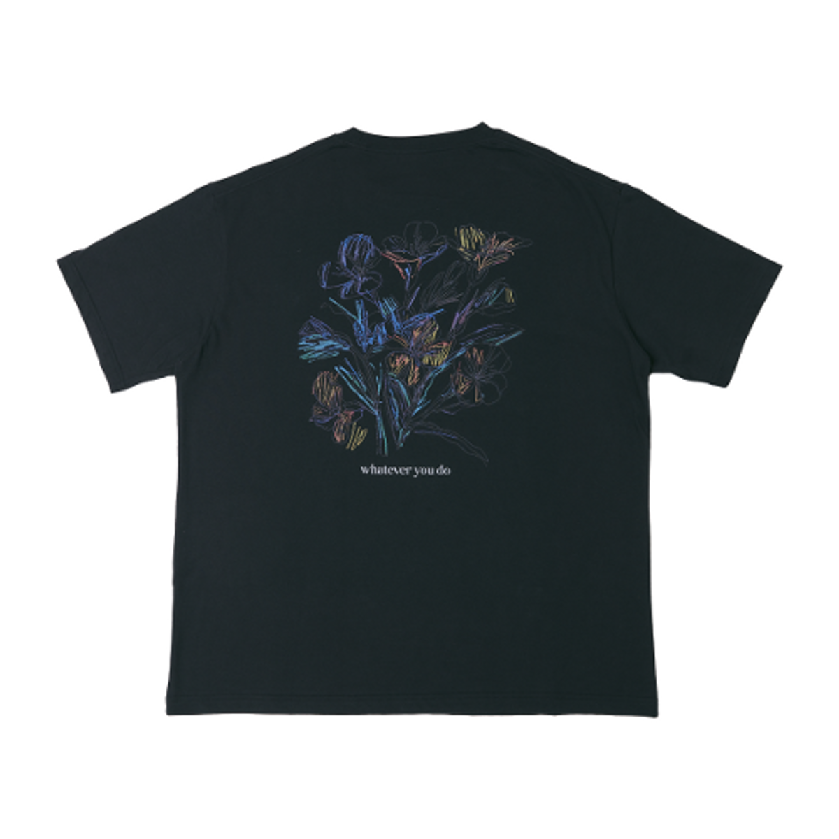 파운드마이웨이(FOUND MY WAY) FMW Flower Drawing T-shirt - Black