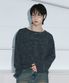 소프트 크롭 니트 롱슬리브 [차콜]