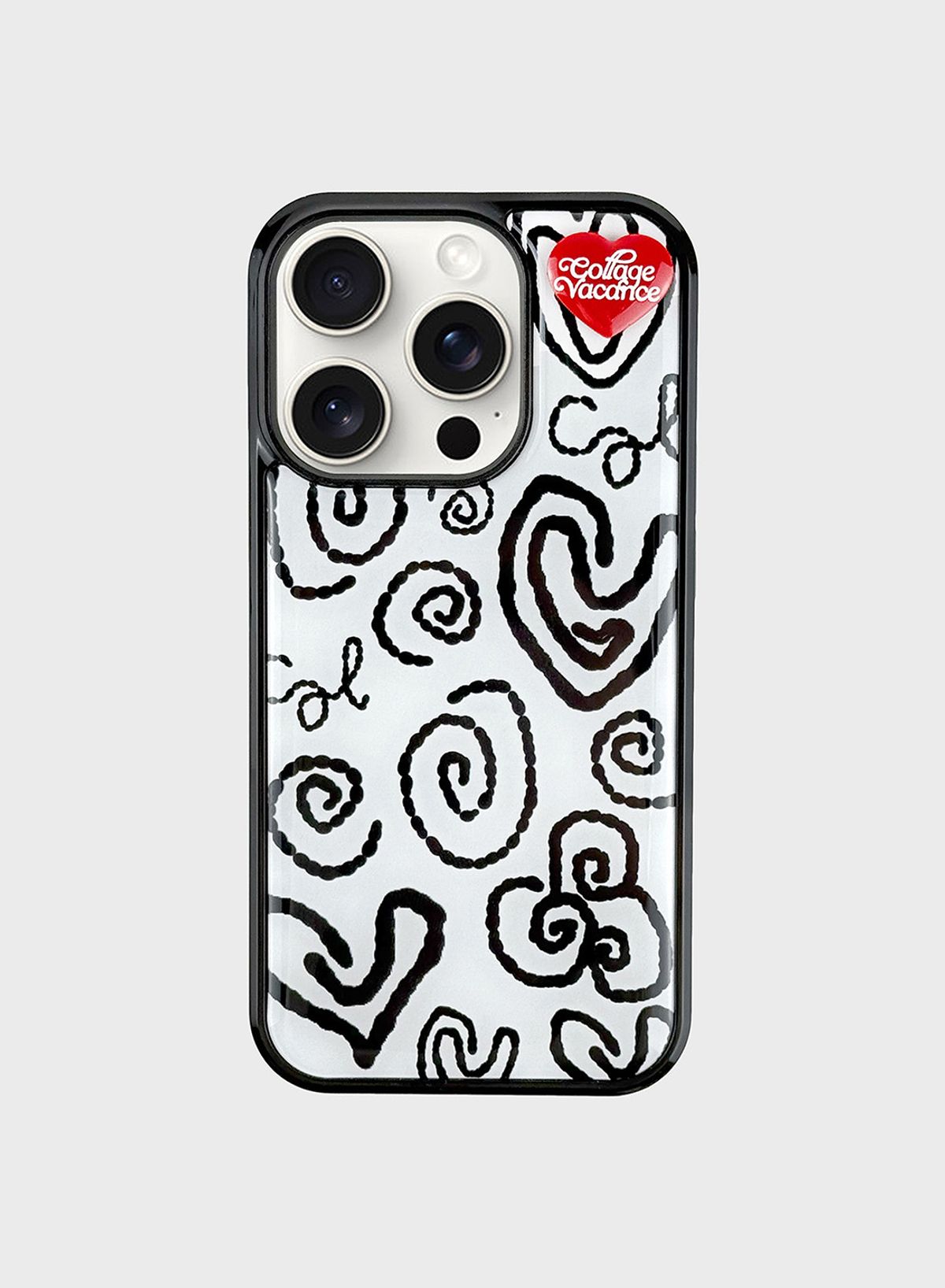 꼴라주바캉스(COLLAGEVACANCE) Rough Drawing Pendant Epoxy Case - White (에폭시 폰케이스)