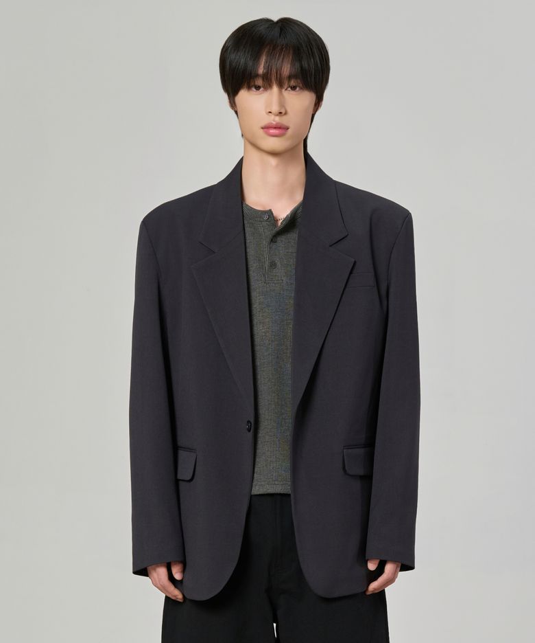 25 FW 오버핏 원버튼 블레이저 (F01-3컬러)