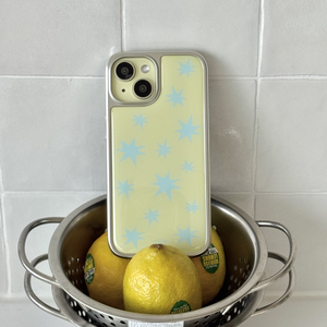 [+갤럭시] 레몬 스파클링 실버 에폭시 케이스