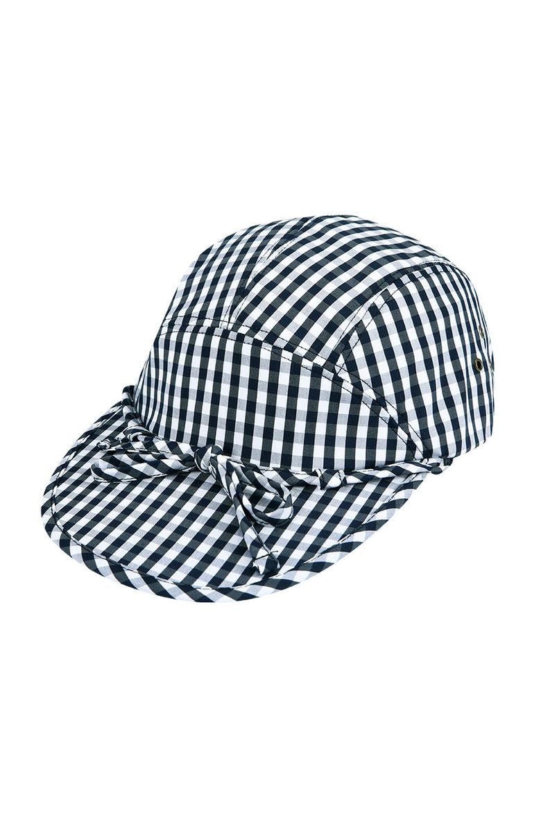 DR GINGHAM CHECK DUCK CAP Navy