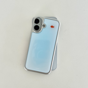 [+갤럭시] 블루 금붕어 실버 에폭시 케이스