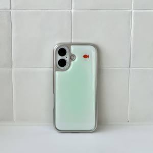 [+갤럭시] 민트 금붕어 실버 에폭시 케이스