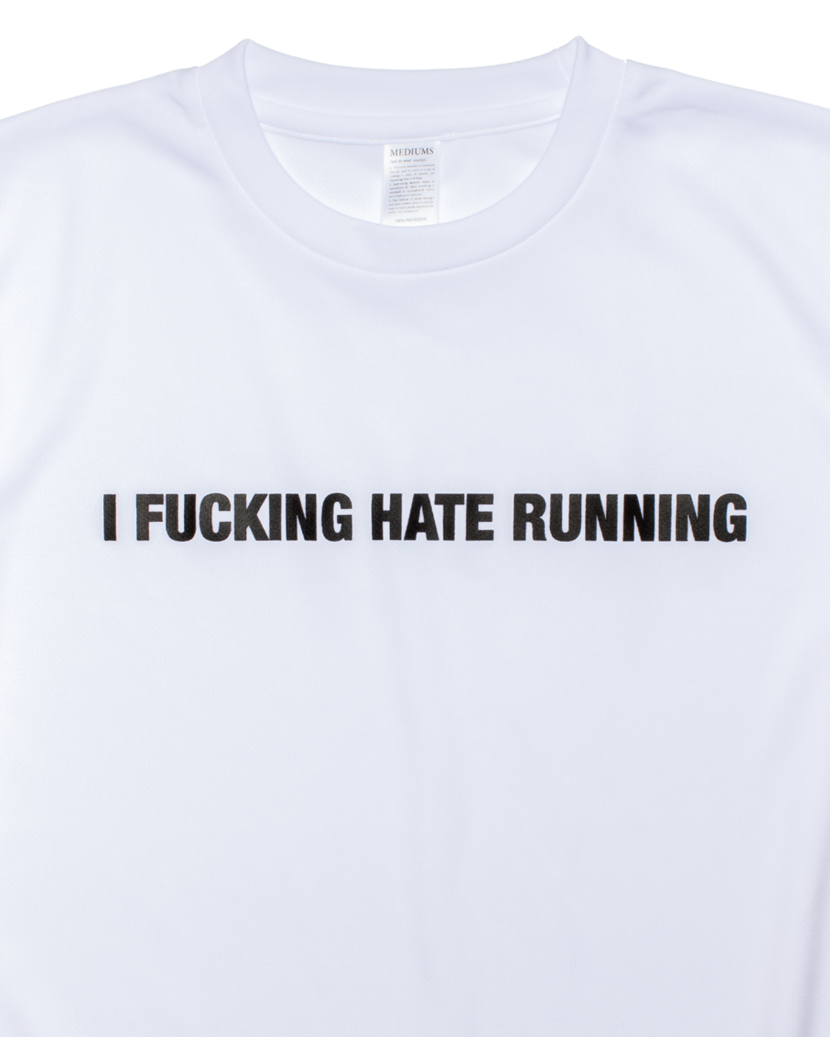 미디엄스(MEDIUMS) I FUCKING HATE RUNNING Tee - White (러닝 졸라 싫어 티셔츠)