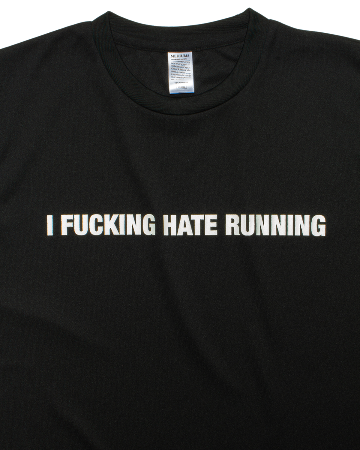 미디엄스(MEDIUMS) I FUCKING HATE RUNNING Tee - Black (러닝 졸라 싫어 티셔츠)