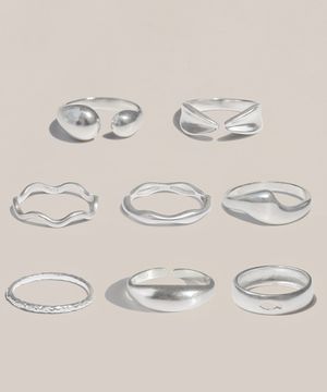 925 실버 데일리 물고기 새끼 손가락 볼드 애끼 반지 링