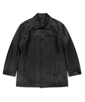 FAUX LEATHER CARCOAT BLACK(MG2FFMC840A)
