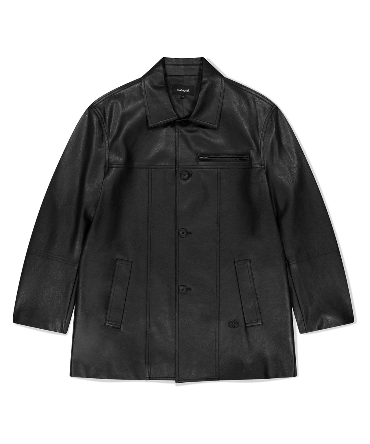 마하그리드(MAHAGRID) FAUX LEATHER CARCOAT BLACK(MG2FFMC840A)