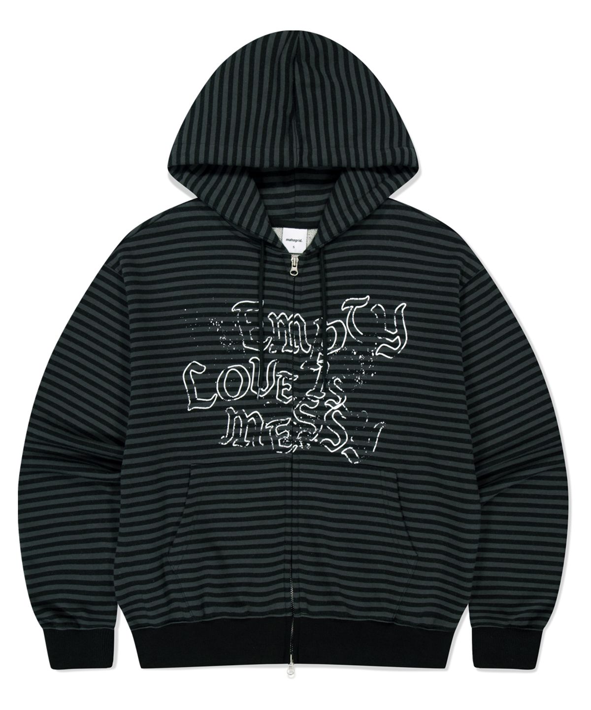 마하그리드(MAHAGRID) EMPTY STRIPE ZIP UP HOODIE BLACK(MG2FFMM498A)