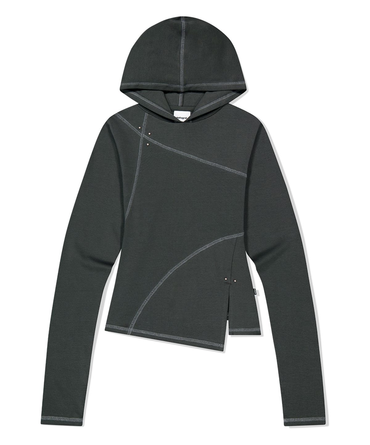 마하그리드(MAHAGRID) CURVED SLIM HOODIE GREY(MG2FFFM419A)