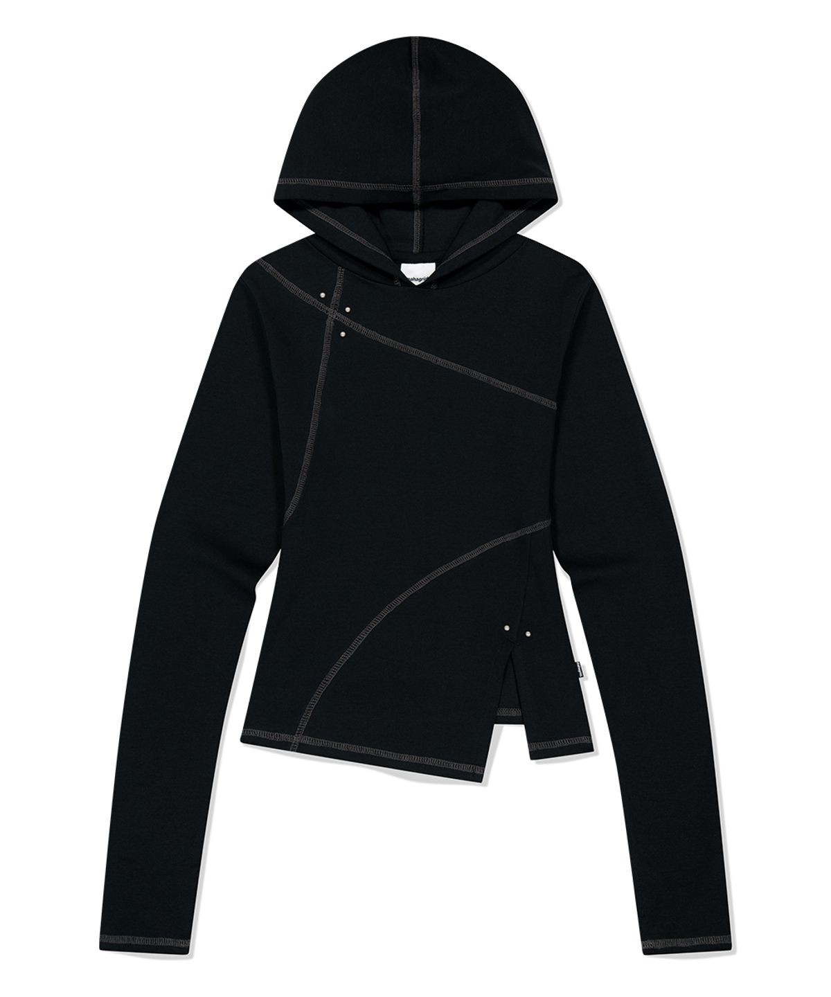 마하그리드(MAHAGRID) CURVED SLIM HOODIE BLACK(MG2FFFM419A)