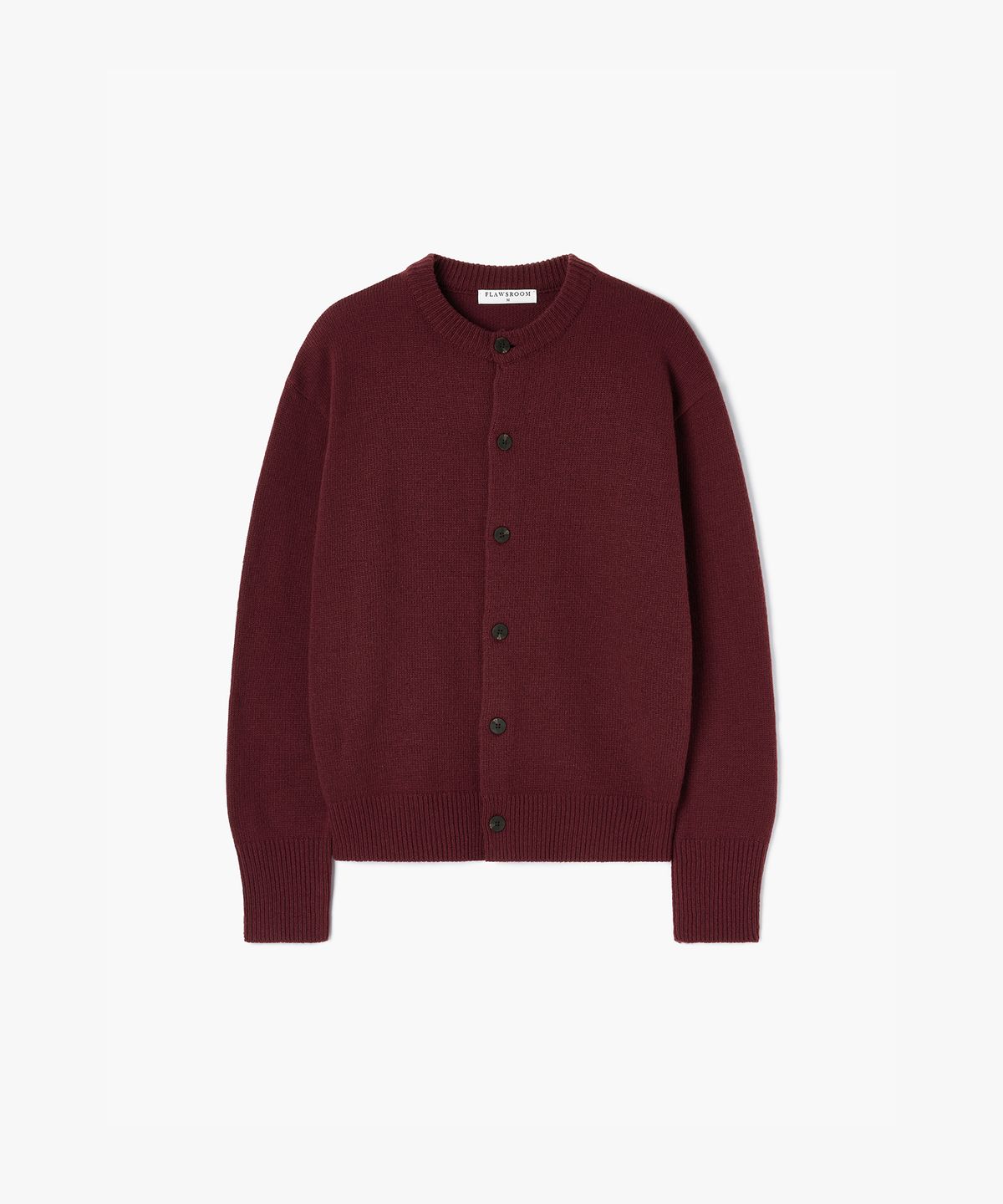 플로즈룸(FLAWSROOM) Nights Crop Knit Cardigan WINE