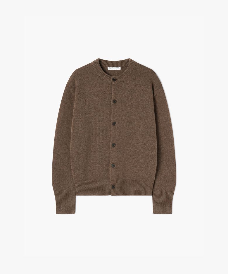 Nights Crop Knit Cardigan BROWN