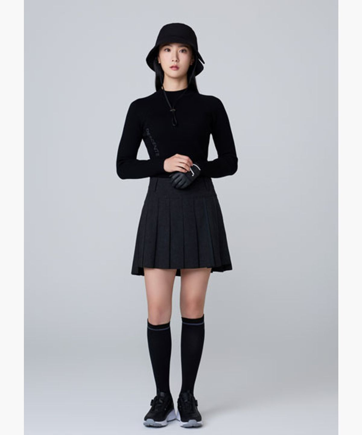데상트 골프(DESCENTE GOLF) 여성 멜란지 플리츠 스커트 (DQ32WFSK9F)