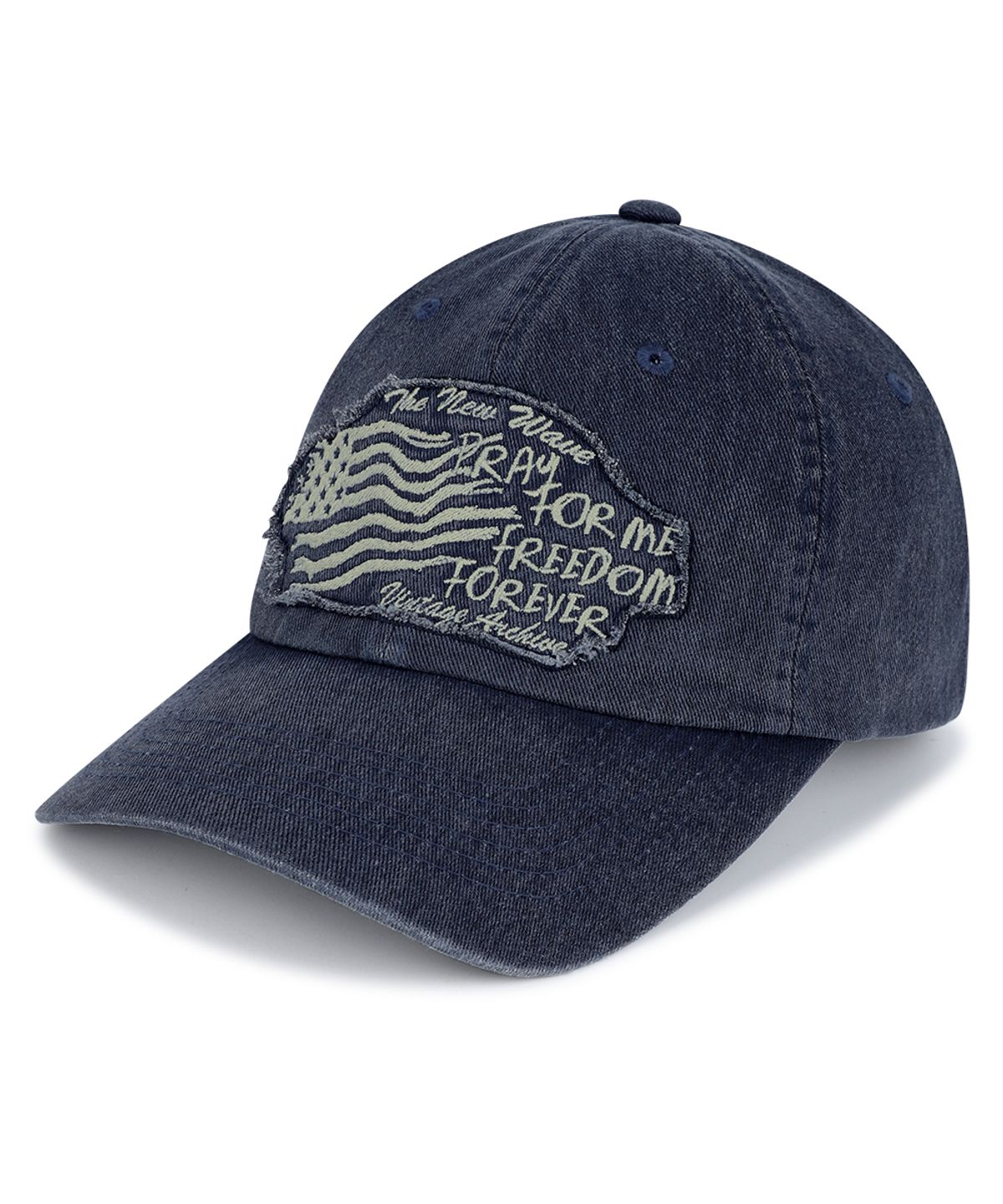 마하그리드(MAHAGRID) RAW CUT FLAG CAP NAVY(MG2FFMAB28A)