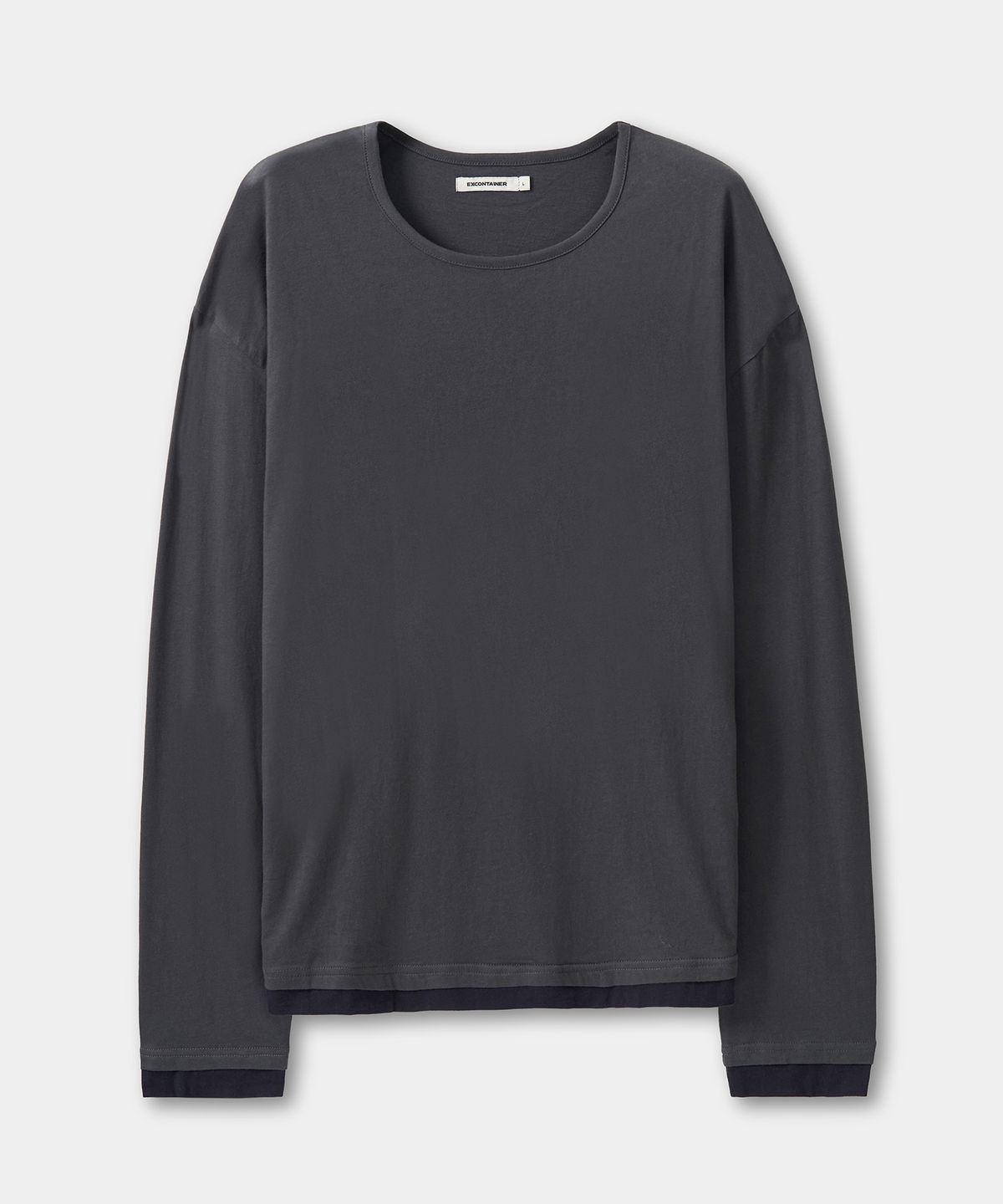엑스컨테이너(EXCONTAINER) 빈티지 레이어드 롱 슬리브 (CHARCOAL)