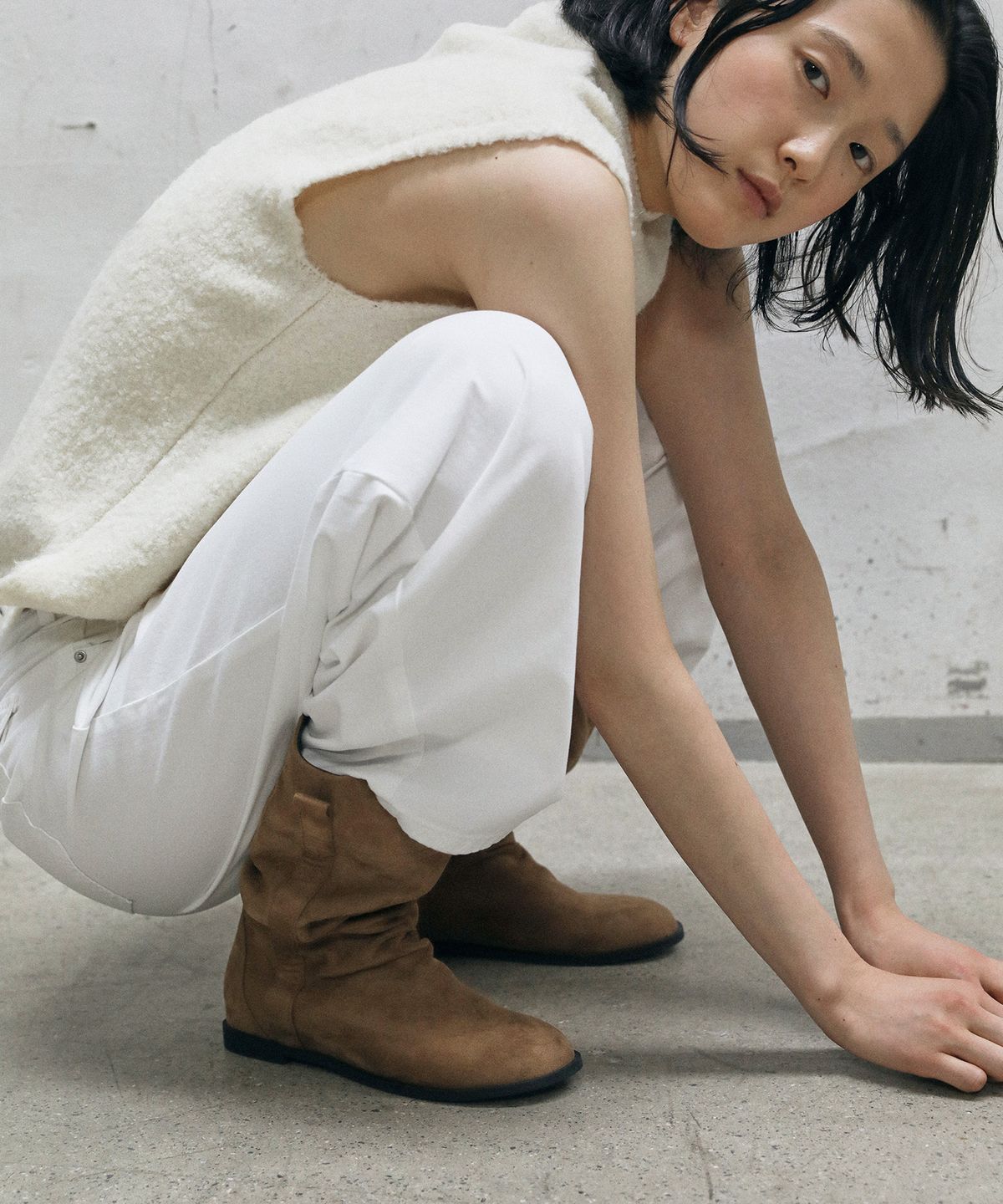 에퓨레(EPURE) LEVO Suede Slouch Boots (2color)